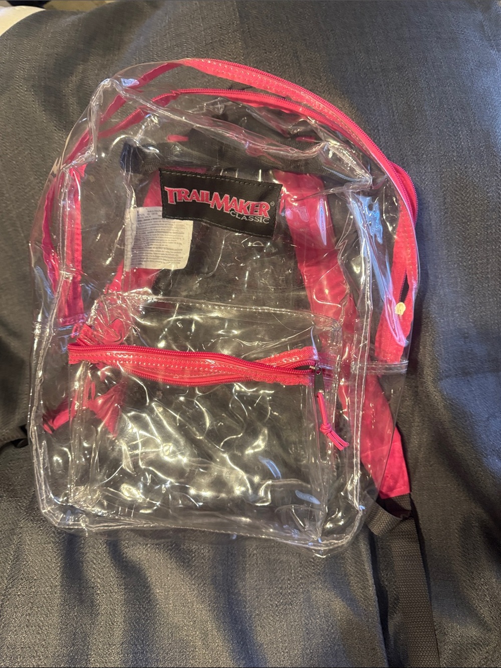 TrailMaker Clear Kids Backpack with Pink Accents